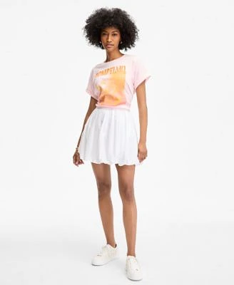 On 34th Womens Pompelmo T Shirt Bubble Hem Mini Skirt Carriee Flower Sneakers Hoop Earrings Exclusively At Macys