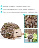 Ceramic Hazel The Hedgehog Garden Statue Decor - Hand-Painted Sculpture for Patio, Lawn, Garden and Indoor Living Spaces - 7-Inch - Brown