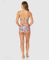 Anne Cole Womens Abstract Dot Shirred Bikini Top Bottoms