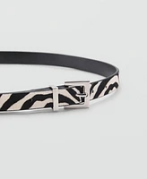 Mango Women's Zebra-Print Belt
