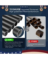 Yescom Bravery 30Ft Sectional 13Gauge Aluminum Flag Pole Kit with 136 Led Solar Light Us Flag Top Outside House Outdoor