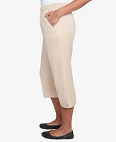 Alfred Dunner Women's Catalina Island Patch Pocket Elastic Waistband Capri Pants