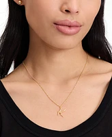 kate spade new york Gold-Tone One A Million Initial Pendant Necklace, 17" + 3" extender