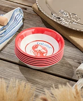 Certified International Beach House Lobster Melamine 6-Pc. All-Purpose Bowls, Service For 6