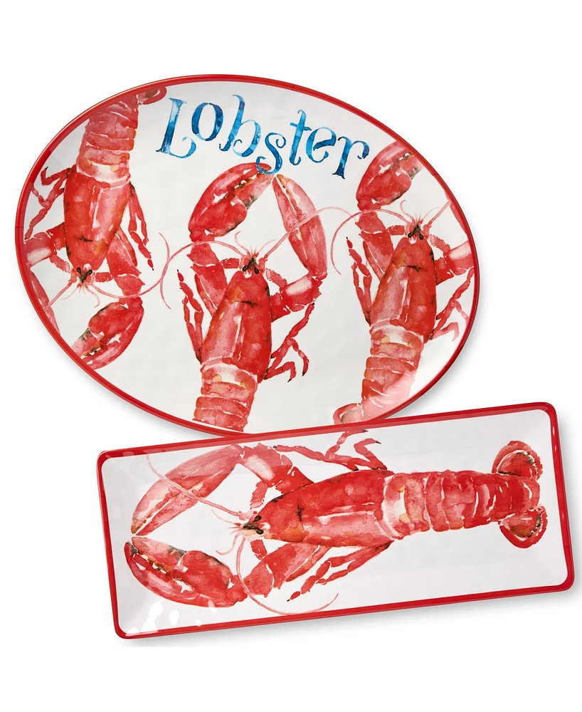 Certified International Beach House Lobster Melamine Platters, Set of 2