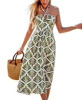 Cupshe Women's Forest Glow Tropical Maxi Beach Dress