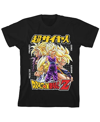 Dragon Ball Z Boys Super Saiyan Character Group Black Crew Neck Short Sleeve T-shirt-xxl