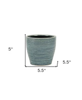Striped Ceramic Round Planter – Modern Pot for Indoor & Outdoor Spaces