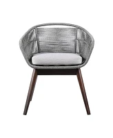 Outdoor Solid Wood Dining Chair with Cushion Perfect for Patio & Garden