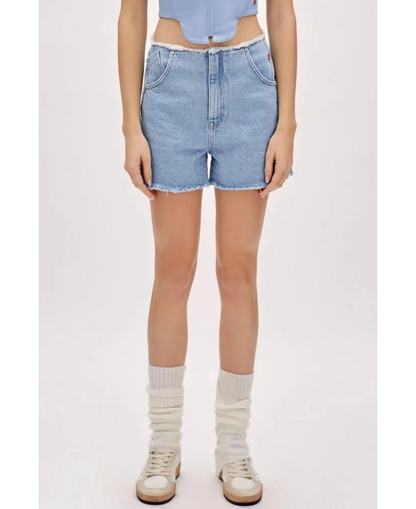 Pcfg Women's High Waist Denim Shorts