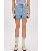 Pcfg Women's High Waist Denim Shorts