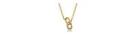 14K Gold Plated wth Clear Cubic Zirconia Interlocking Links Necklace