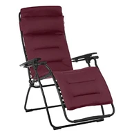 Steel Zero Gravity Chair with Red Cushion – Outdoor Recliner for Ultimate Comfort