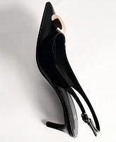 Mango Women's Metallic Detail Kitten-Heel Shoes