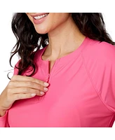 Free Country Women's Long Sleeve Zip Swim Shirt