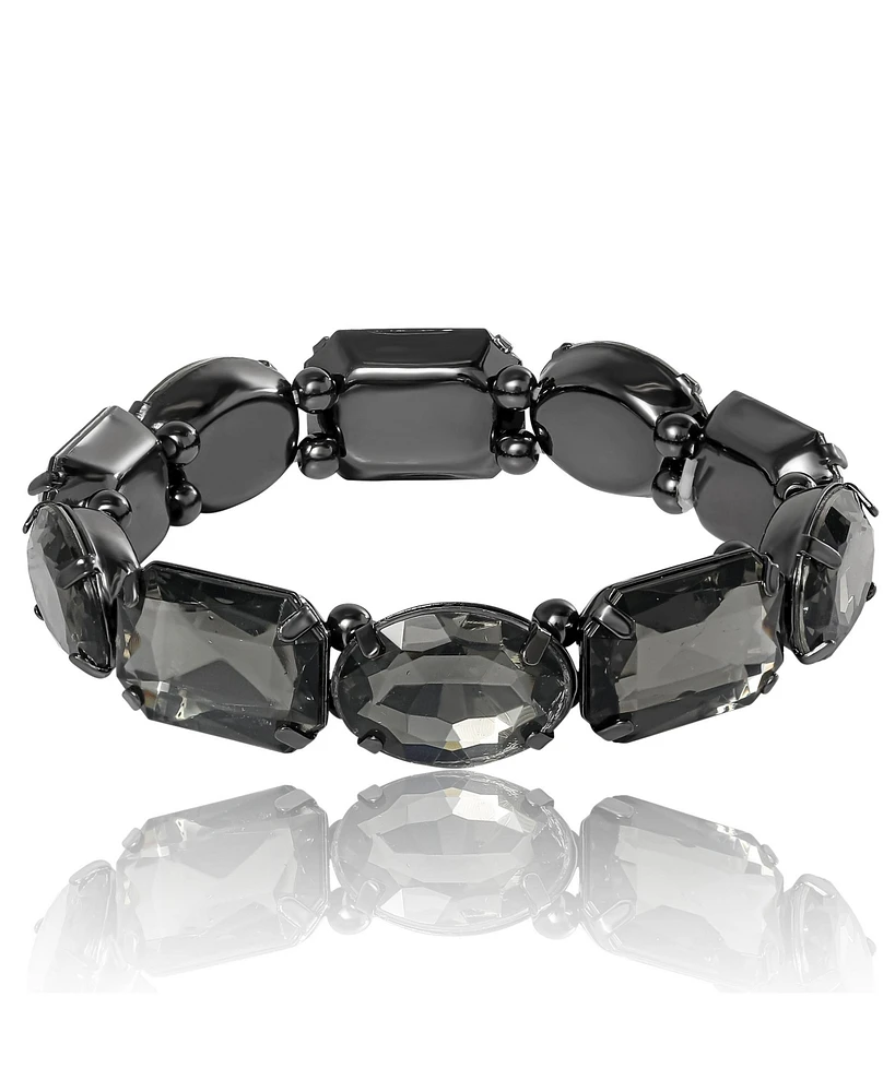 Jessica Simpson Black Crystal Stretch Bracelet – Elegant Fashion Jewelry
