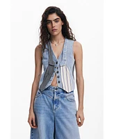 Desigual Women's Patchwork denim vest