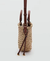 Mango Women's Small Double Handle Natural Fiber Bag