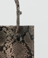 Mango Women's Animal Print Double Handle Handbag