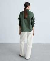 Mango Women's Pocket Linen Shirt