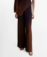 Mango Women's Shiny Finish Pleated Pants