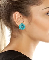 Robert Lee Morris Soho Faux Stone Patina Flora Clip-on Earrings