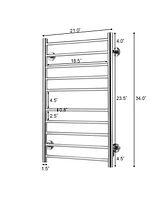 Electric Towel Rail Rack 10-bar Rung Heated Bathroom Warmer Steel