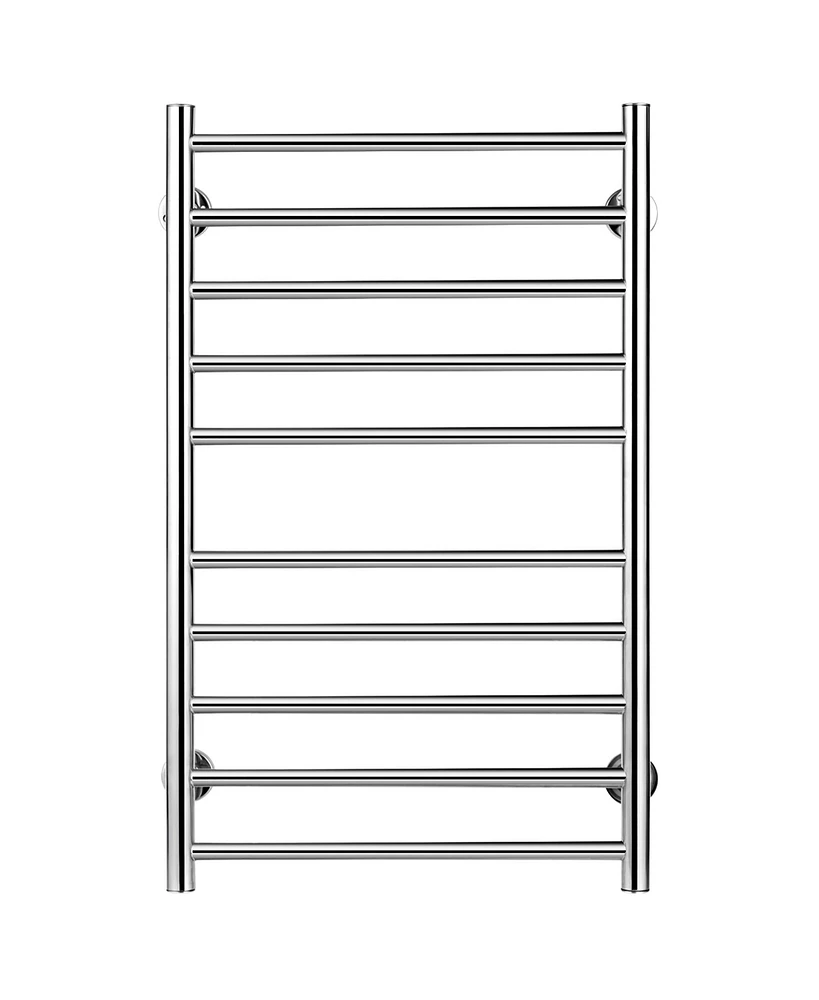 Electric Towel Rail Rack 10-bar Rung Heated Bathroom Warmer Steel