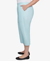 Alfred Dunner Plus St. Thomas Heat Set Embroidered Capri Pants