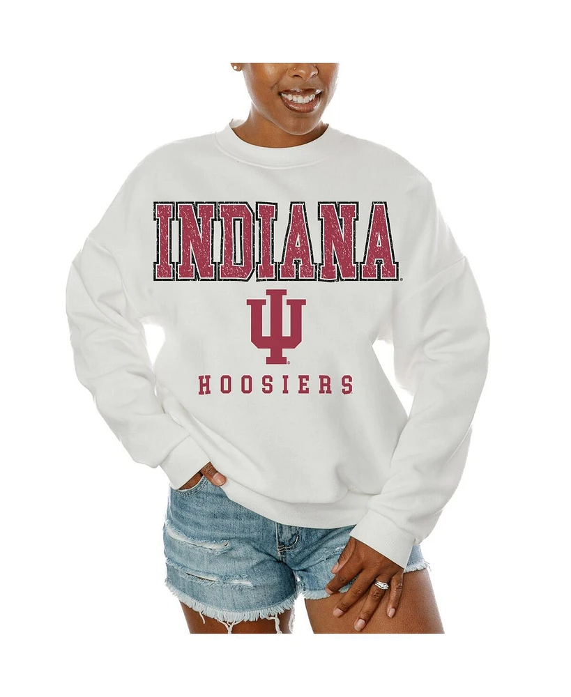 Gameday Couture Women's White Indiana Hoosiers Freestyle Fleece Pullover Sweatshirt
