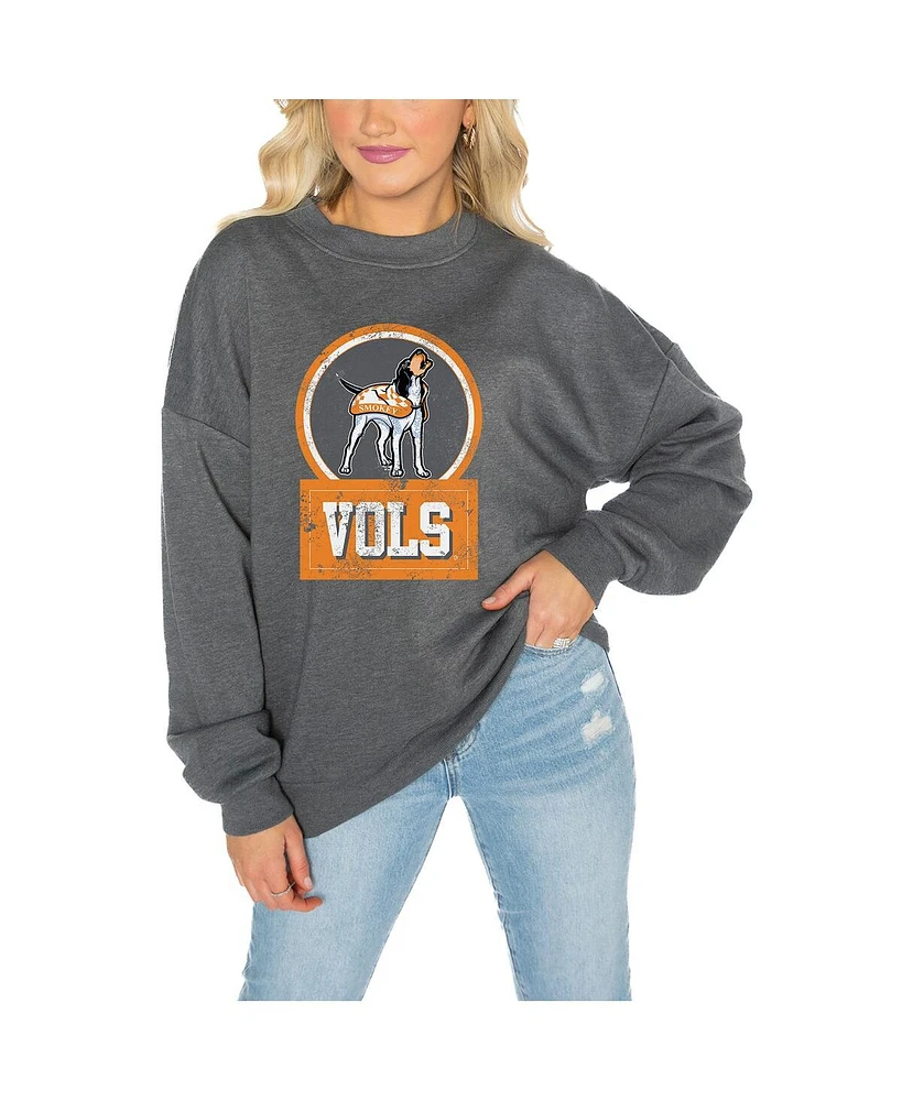 Gameday Couture Women's Charcoal Tennessee Volunteers Drop Shoulder Fleece Pullover Sweatshirt