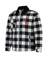 The Wild Collective Men's and Women's Black/White Wnba Gear Flannel Full-Zip Shacket