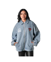 The Wild Collective Men's and Women's Blue New York Knicks Coaches Full-Zip Denim Jacket