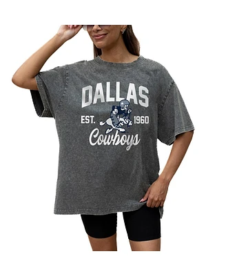 Gameday Couture Women's Grey Dallas Cowboys Throwback Oversized Snow Wash T-Shirt