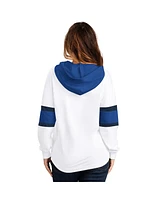 G-iii 4Her by Carl Banks Women's White St. Louis Blues Goal Zone Long Sleeve Lace-Up Hoodie T-Shirt