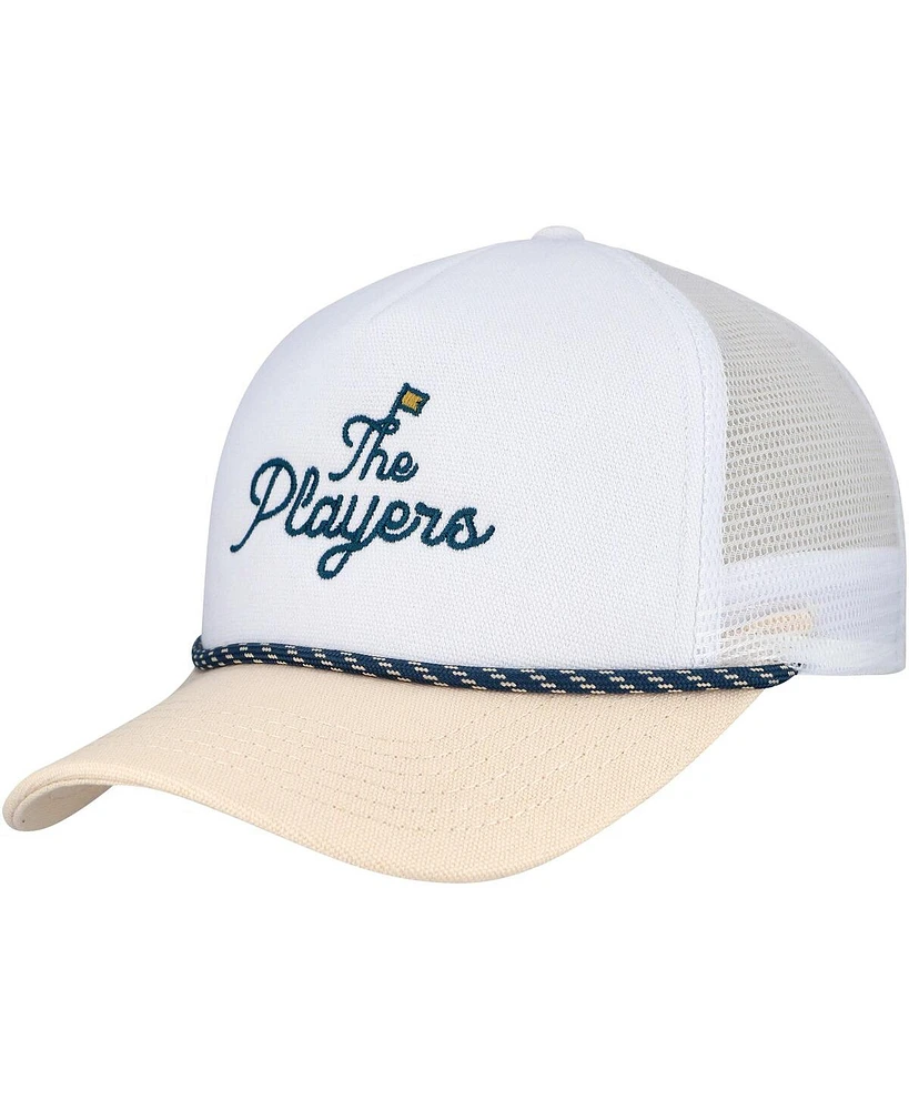 Barstool Golf Men's White/Tan The Players Nailhead Canvas Rope Adjustable Hat