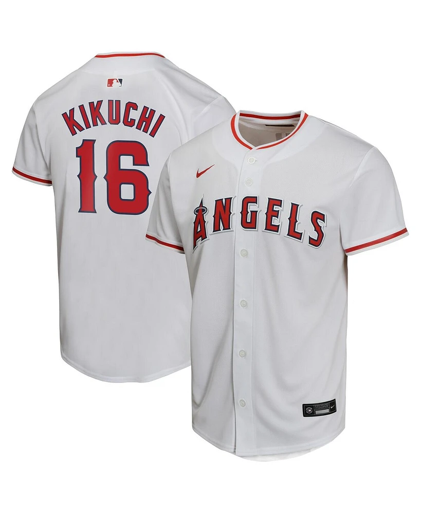 Nike Big Boys and Girls Yusei Kikuchi White Los Angeles Angels Home Game Player Jersey