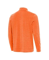 Antigua Men's Heather Orange Clemson Tigers Golfer Bright Quarter-Zip Top