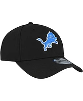 New Era Men's Black Detroit Lions Primary Logo 9FORTY Adjustable Hat