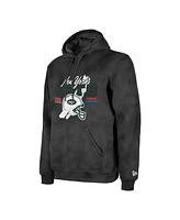 New Era Men's Black York Jets Identity Helmet Enzyme Washed Pullover Hoodie