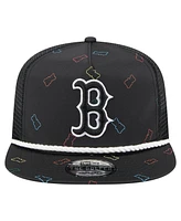 New Era Men's Black Boston Red Sox Gummy Golfer Trucker Adjustable Hat