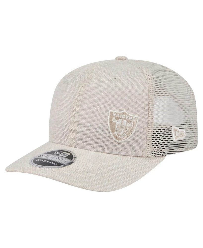 New Era Men's Natural Las Vegas Raiders Flawless 9SEVENTY Stretch-Snap Hat