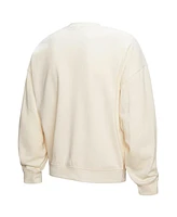 Mitchell & Ness Women's Cream Los Angeles Lakers Oversprayed Pullover Sweatshirt