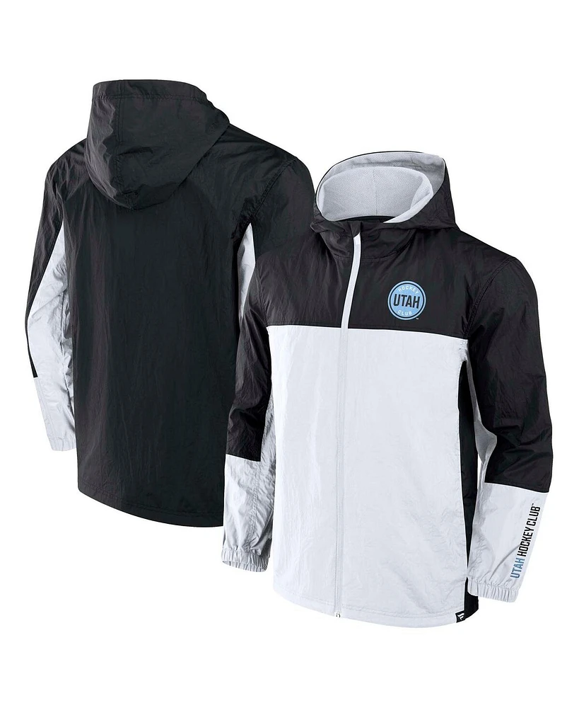 Fanatics Men's Black Utah Hockey Club Crash the Net Full-Zip Hoodie Jacket