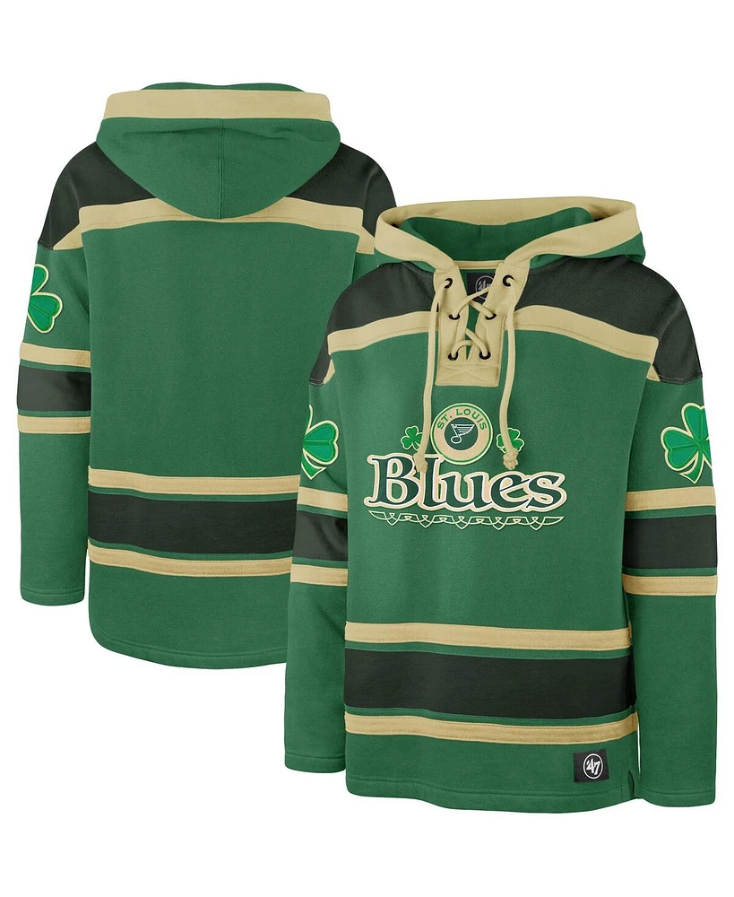 '47 Brand Men's Kelly Green St. Louis Blues Patrick's Day McLucky Superior Lacer Pullover Hoodie