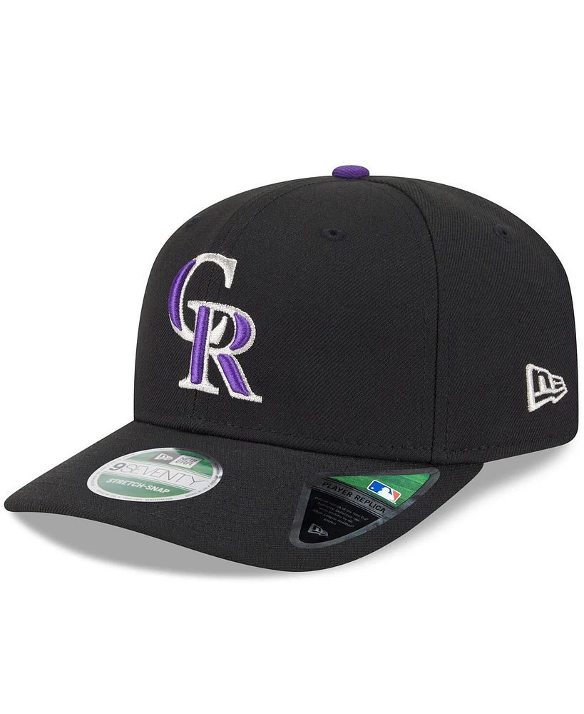 New Era Men's Black Colorado Rockies Player Replica 9SEVENTY Adjustable Hat