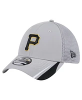 New Era Men's Gray Pittsburgh Pirates Linear 39THIRTY Flex-Fit Hat