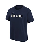Nike Big Boys and Girls Navy Cleveland Guardians City Connect Wordmark T-Shirt