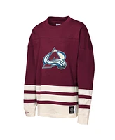 Mitchell & Ness Big Boys and Girls Burgundy Colorado Avalanche Chainstitch Heavyweight Long Sleeve Top