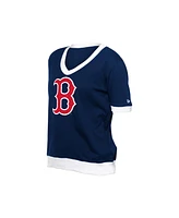New Era Women's Navy Boston Red Sox Game Day Rhinestone V-Neck T-Shirt